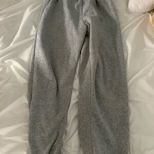 Gray Cotton Joggers with Elastic Waistband